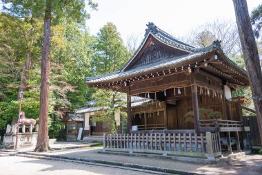 Shiga, Japonya - Himure Hachimangu tapınağı Omihachiman, Shiga, Japonya. Tapınak ilk olarak 131 yılında inşa edildi..