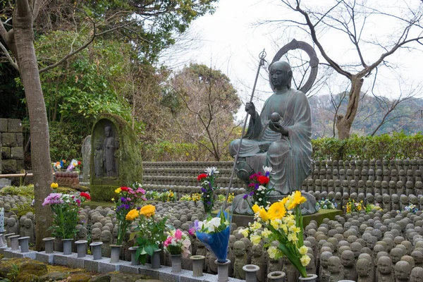Kanagawa Giappone Statua Jizo Tempio Hasedera Kamakura Kanagawa Giappone Tempio — Foto Stock