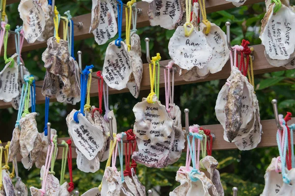 Kanagawa Ιαπωνία Δισκίο Προσευχής Oyster Ema Στο Ναό Hasedera Στην — Φωτογραφία Αρχείου