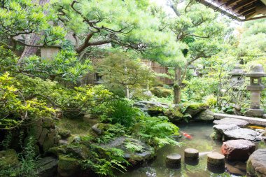 Kanazawa, Japonya - Kanazawa, Ishikawa, Japonya 'daki Nomura Klanı Samuray Evi. Ünlü tarihi bir yer..
