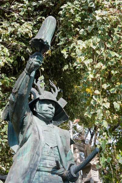 日本大阪天野寺三子神龛的三田育村雕像 他是1614年大阪围城冬季战役中防守一方的主要将领 — 图库照片