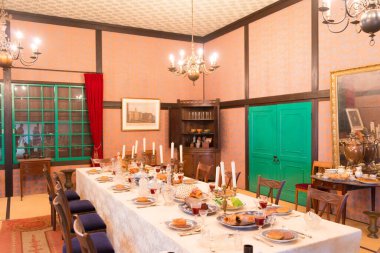 Nagasaki, Japonya - Nagasaki, Japonya 'daki Dejima' daki eski Hollanda Fabrikası. Dejima, 1641-1854 yılları arasında Japonya 'nın Nagasaki kentinde bulunan bir Hollanda ticaret merkezidir..