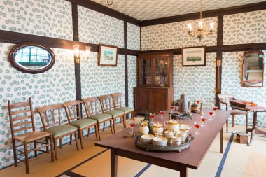 Nagasaki, Japonya - Nagasaki, Japonya 'daki Dejima' daki eski Hollanda Fabrikası. Dejima, 1641-1854 yılları arasında Japonya 'nın Nagasaki kentinde bulunan bir Hollanda ticaret merkezidir..