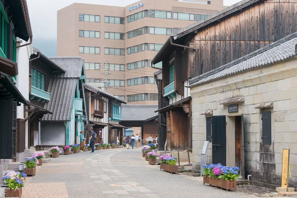 Nagasaki Japonia Miejsce Dawnej Holenderskiej Fabryki Dejima Nagasaki Japonia Dejima — Zdjęcie stockowe