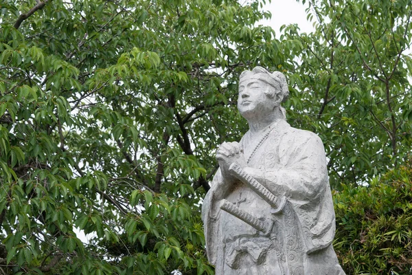 Nagasaki Giappone Statua Amakusa Shiro Presso Rovine Del Castello Hara — Foto Stock