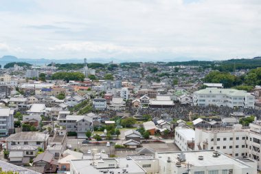 Nagasaki, Japonya - Shimabara şehir manzarası Shimabara, Nagasaki, Japonya.