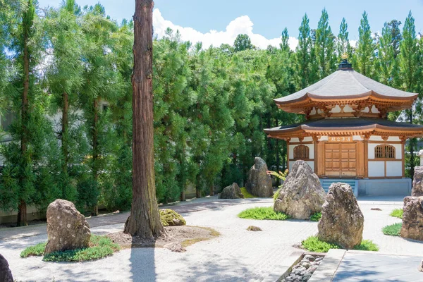 Nagano Japão Jardim Tradicional Japonês Templo Jiunji Shimosuwa Prefeitura Nagano — Fotografia de Stock