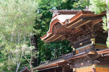 Nagano, Japonya - Suwa-taisha (Suwa Grand Shrine) Shimosha Akimiya, Shimosuwa, Nagano Bölgesi, Japonya. Suwa Taisha tapınağı 6-7. yüzyılda inşa edilen en eski tapınaklardan biridir..