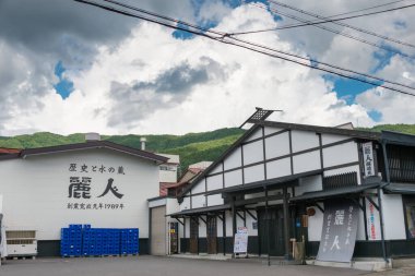 Nagano, Japonya - Suwa 'daki Sake Bira Fabrikası, Nagano Bölgesi, Japonya. Ünlü tarihi bir yer..