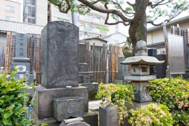 Tokyo, Japonya - Ueno, Tokyo, Japonya 'daki Genku-ji Tapınağı' ndaki Ino Tadataka Mezarı. Ino Tadataka (1745-1818), Japon haritacı..