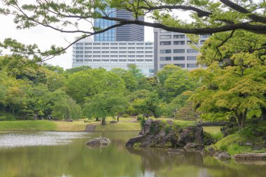 Tokyo, Japonya - Tokyo, Japonya 'daki Koishikawa Korakuen Bahçesi. 1600-1867 yılları arasında, iktidardaki Tokugawa ailesinin Mito şubesinin Tokyo 'daki konutunda inşa edildi..
