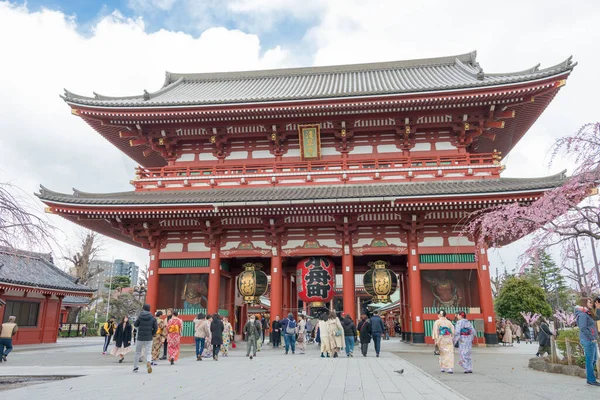 Tokio Japonsko Chrám Sensoji Tokiu Japonsko Sensoji Nejznámější Nejpopulárnější Tokijský — Stock fotografie