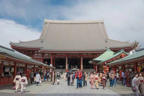 Токио Япония Сенсодзи Токио Япония Сенсодзи Самый Известный Популярный Храм — стоковое фото