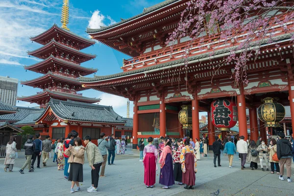 Tokio Japonsko Chrám Sensoji Tokiu Japonsko Sensoji Nejznámější Nejpopulárnější Tokijský — Stock fotografie