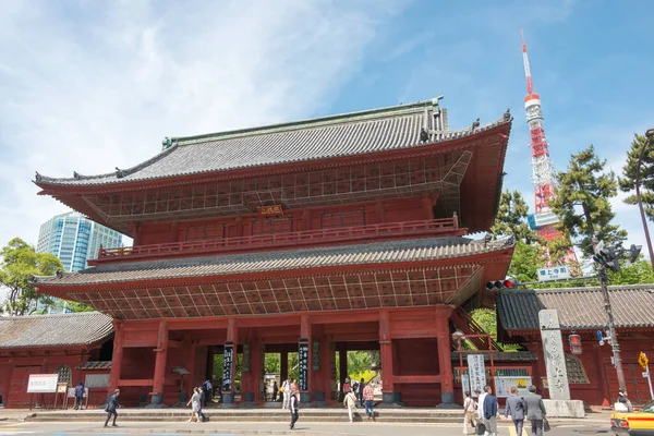 Tokio Japón Templo Zojoji Tokio Japón Templo Zojoji Notable Por — Foto de Stock