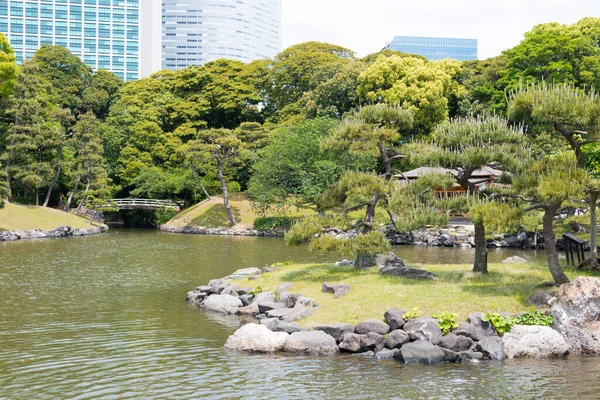 Tóquio Japão Jardins Hamarikyu Tóquio Japão Foi Remodelado Como Parque — Fotografia de Stock