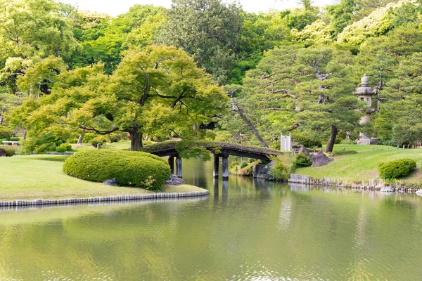 Tokyo Giappone Giardini Rikugien Tokyo Giappone Costruzione Del Parco Ebbe — Foto Stock