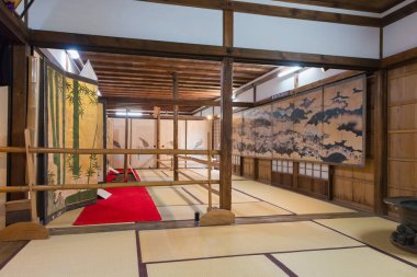 Nara, Japonya - Yoshino, Nara, Japonya 'daki Yoshimizu Tapınağı. Burası UNESCO 'nun Dünya Mirası Bölgesi - Kii Dağları' ndaki Kutsal Mekanlar ve Hac Rotaları.