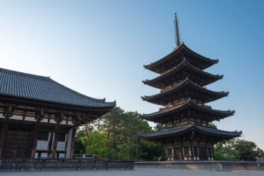 Nara, Japonya - Japonya, Nara 'daki Kofukuji Tapınağı. UNESCO Dünya Mirası Sitesi - Antik Nara Tarihi Anıtları.