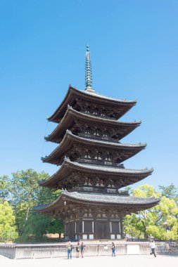 Nara, Japonya - Japonya, Nara 'daki Kofukuji Tapınağı. UNESCO Dünya Mirası Sitesi - Antik Nara Tarihi Anıtları.