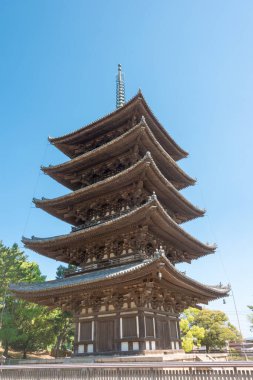 Nara, Japonya - Japonya, Nara 'daki Kofukuji Tapınağı. UNESCO Dünya Mirası Sitesi - Antik Nara Tarihi Anıtları.