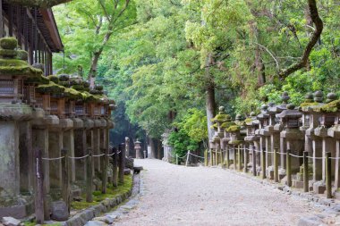 Nara, Japonya - Nara, Japonya 'daki Kasuga Taisha Tapınağı (Kasuga Büyük Tapınağı). UNESCO Dünya Mirası Sitesi - Antik Nara Tarihi Anıtları.