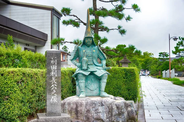 Takaoka Japan Standbeeld Van Maeda Toshinaga 1562 1614 Bij Benadering — Stockfoto