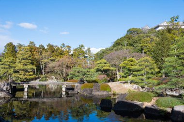Hyogo, Japonya - Himeji Kalesi yakınlarındaki Koko-en Bahçeleri, Hyogo, Japonya. Koko-en Himeji Kalesi 'nin yanında bir Japon bahçesidir..