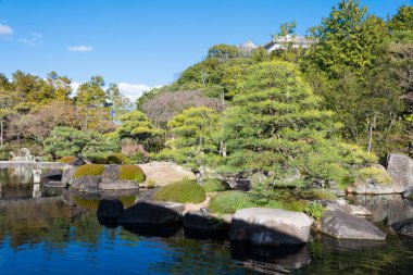 Hyogo, Japonya - Himeji Kalesi yakınlarındaki Koko-en Bahçeleri, Hyogo, Japonya. Koko-en Himeji Kalesi 'nin yanında bir Japon bahçesidir..