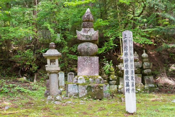 Вакаяма Японія Гробниця Сакакібара Ясумаса Кладовищі Окунін Горі Коя Вакаяма — стокове фото