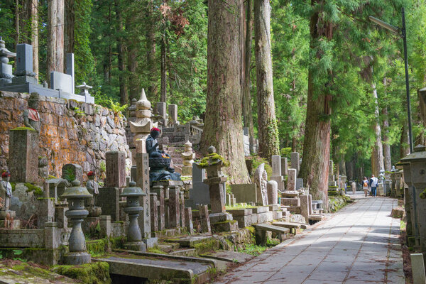 Wakayama, Japan - Okunoin Cemetery at Mount Koya in Koya, Wakayama, Japan. Mount Koya is UNESCO World Heritage Site.