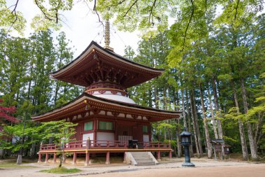 Wakayama, Japonya - Koya, Wakayama, Japonya 'daki Kongobuji Tapınağı. Koya Dağı UNESCO 'nun Dünya Mirası Bölgesi Kii Dağları' ndaki kutsal mekanlar ve hac rotalarıdır..