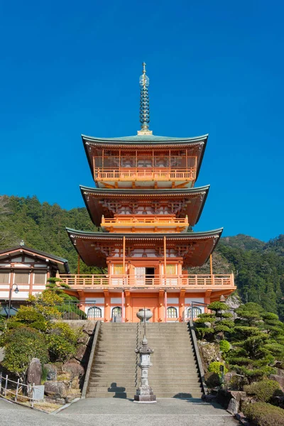 Wakayama Japón Pagoda Tres Pisos Con Nachi Falls Templo Seigantoji — Foto de Stock