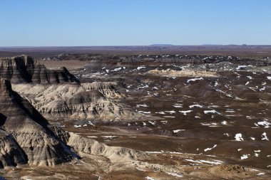 Başka bir tarafı taşlaşmış orman Milli Parkı ile Arizona karda. 
