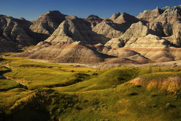 Texturas Errantes Parque Nacional Badlands Dakota Sul Buffalo Gap Gramados — Fotografia de Stock