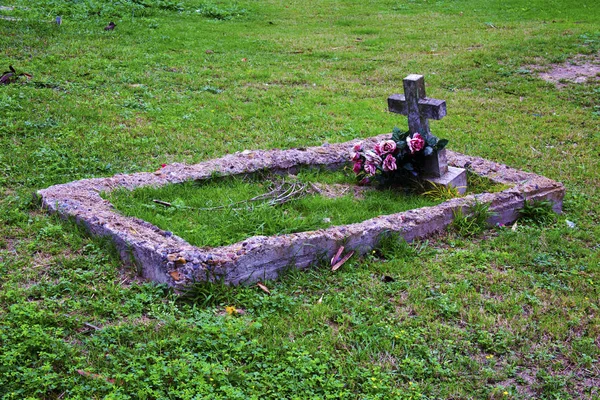 Grave Markers Cemetary — Stock Photo, Image