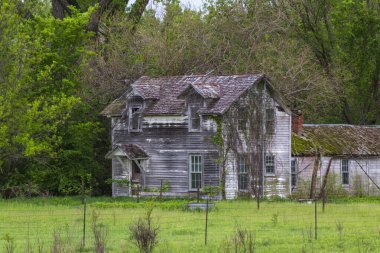 Kansas Flint Hills 'teki Kırsal Eski Çiftlik Evi