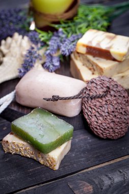 Lavanta spa ayarı. Lavanta ürünleri ile sağlıklı yaşam Tema.