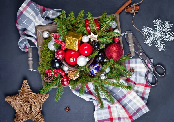 Caseiro Belas Decorações Natal — Fotografia de Stock
