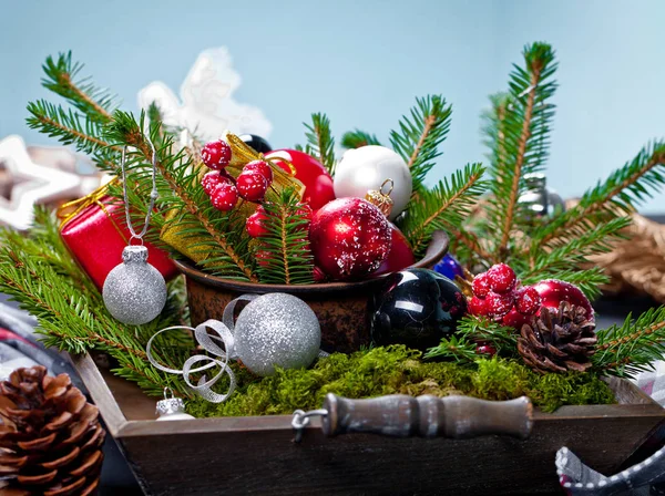 Decoraciones Caseras Hermosas Navidad — Foto de Stock