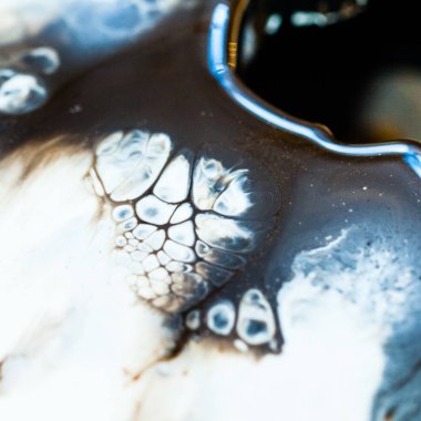 Epoksi reçine sanatı. Tasarım için soyut kompozisyon. Makro fotoğrafı