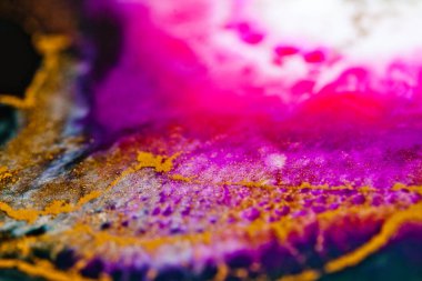 Epoksi reçine sanatı. Tasarım için soyut kompozisyon. Makro fotoğrafı