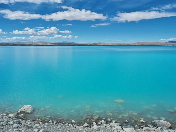 Lake Pukaki Turquoise Kleur Reflection Nieuw Zeeland — Stockfoto