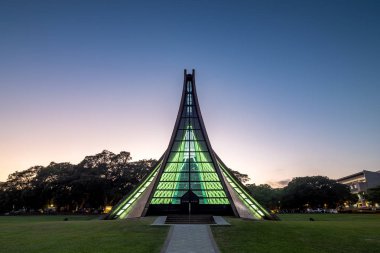Taichung, Tayvan - 27 Eylül, 2018: Luce Memorial Şapel, Tunghai Üniversitesi kampüsünde bir Hıristiyan kilisesidir.