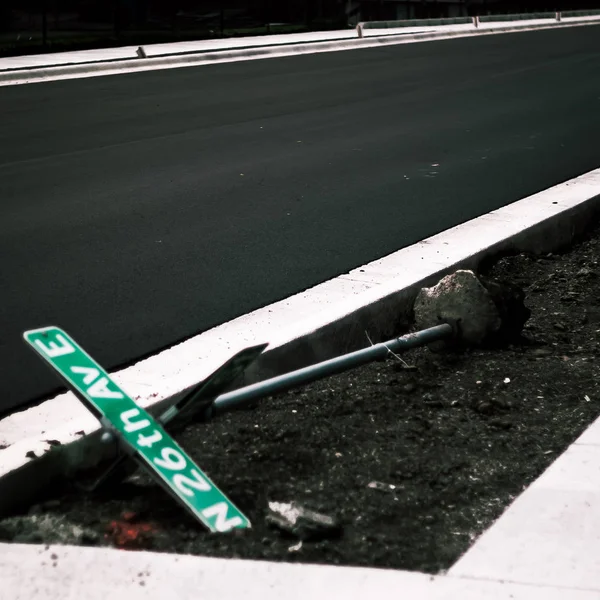 Panneau Signalisation Avec Panneau Avertissement — Photo