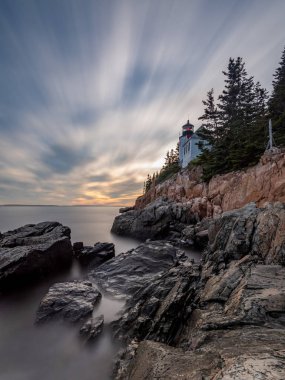 Acadia Milli Parkı Maine bas Harbor deniz feneri 