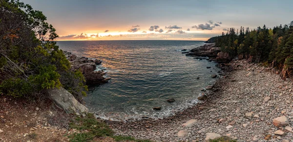 Salida Del Sol Sobre Costa Maine Parque Nacional Acadia — Foto de Stock