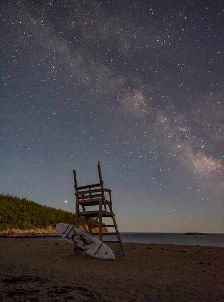 Vía Láctea Sobre Parque Nacional Acadia Maine — Foto de Stock