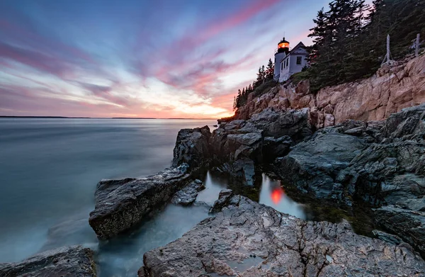 Acadia Milli Parkı Maine bas Harbor deniz feneri 