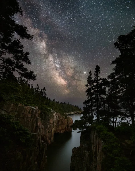 Vía Láctea Cielo Nocturno Maine — Foto de Stock